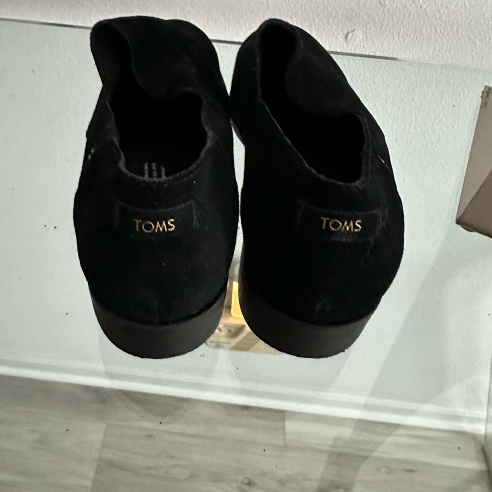 TOMS Women's Black Suede Loafers - Picture 3 of 5